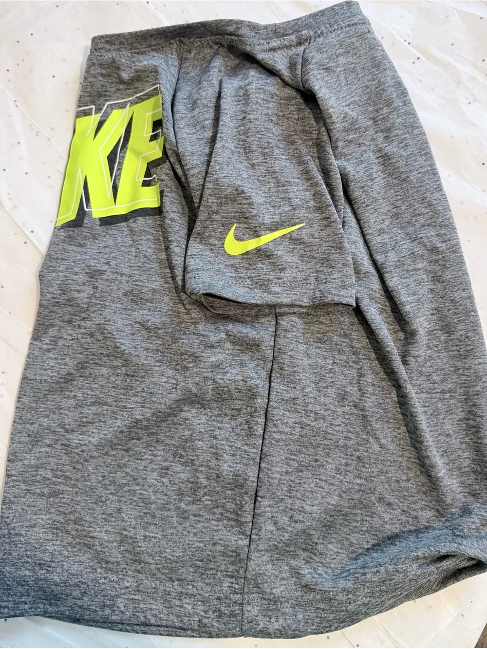 Nike Gray Heather Dri-FIT Tee with White Logo
